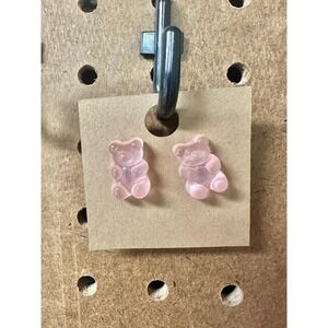 Gummy Bear Stud Earrings in Pink! candy, food, glossy, girly, simple